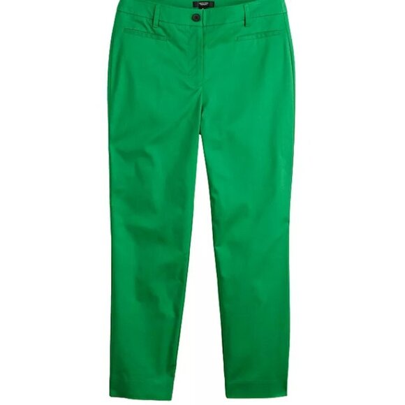 Simply Vera Wang Women’s Capri Pants Mid Rise Pocket Emerald Flare Kelly Green - Picture 1 of 9